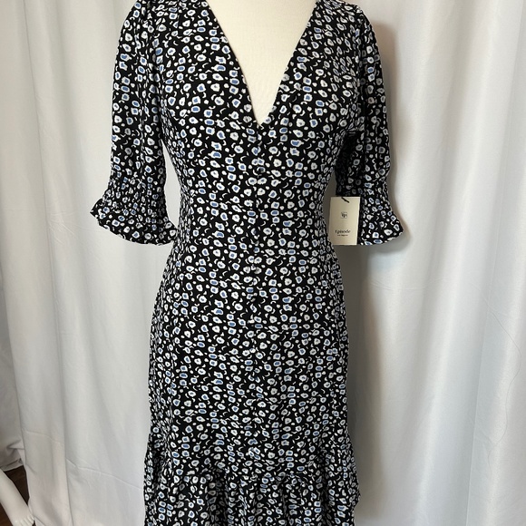 EPISODE LOS ANGELES BLACK PRINT DRESS - SIZE MEDIUM - Picture 1 of 5